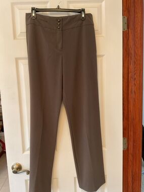 Larry Levine Straight-Leg Dress Pants in Taupe Brown